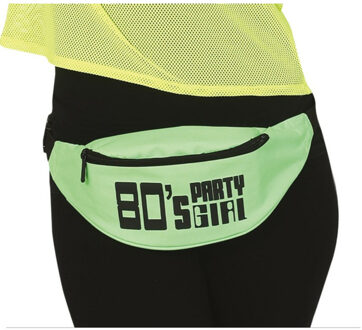 Foute 80s/90s print party heuptasje - neon groen - jaren 80/90 verkleed accessoires - volwassenen