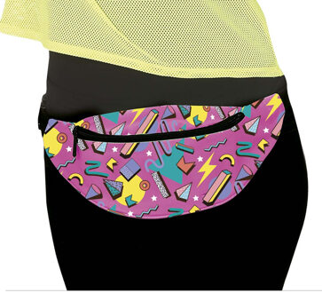 Foute 80s/90s print party heuptasje - roze - jaren 80/90 verkleed accessoires - volwassenen