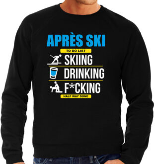 Foute Apres ski sweater to do list skieen zwart heren 2XL