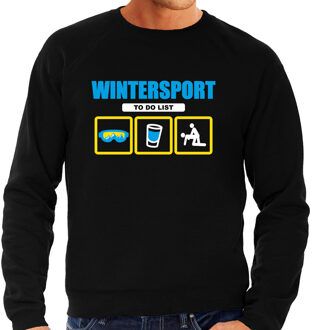 Foute Apres ski sweater winterport to do list zwart heren XL