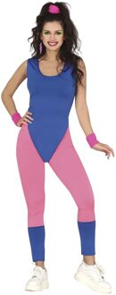 Foute Gymnast Dames Kostuum Blauw/Roze Roze, Blauw