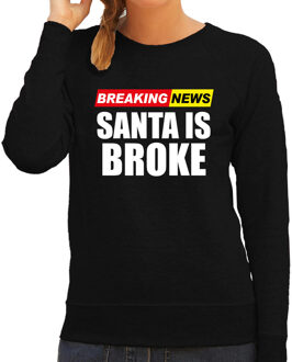 Foute humor Kersttrui breaking news broke Kerst sweater zwart voor dames L - kerst truien