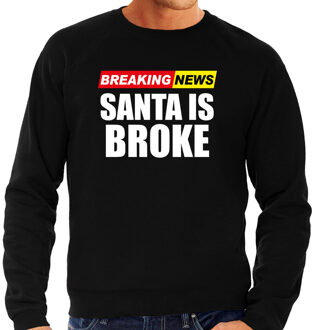 Foute humor Kersttrui breaking news broke Kerst sweater zwart voor heren M - kerst truien