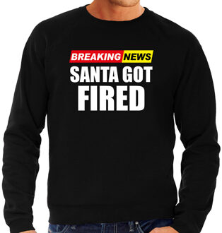 Foute humor Kersttrui breaking news fired Kerst sweater zwart voor heren 2XL - kerst truien