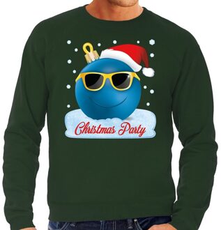 Foute kerstborrel sweater / kersttrui Christmas party groen voor heren S (48) - kerst truien