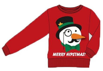 Foute kersttrui Merry Hipstmas voor volwassenen M - kerst truien Rood