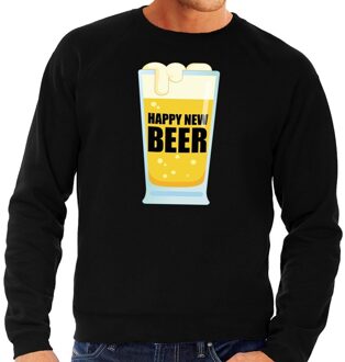 Foute oud en nieuw trui / sweater Happy New Beer zwart heren XL (54)