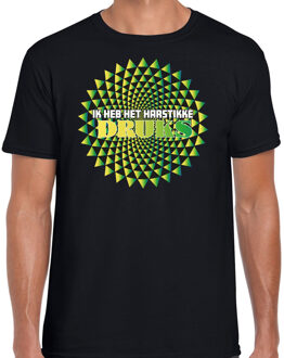 Foute party t-shirt heren - Ik heb het hartstikke druks - groen - carnaval M