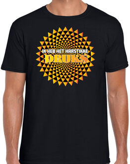 Foute party t-shirt heren - Ik heb het hartstikke druks - oranje - carnaval L