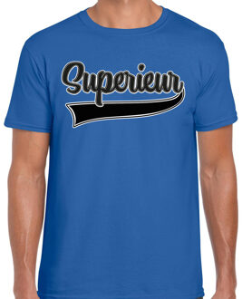 Foute party t-shirt heren - Superieur - blauw - carnaval 2XL