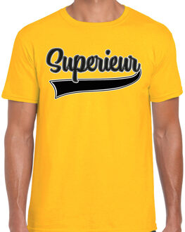Foute party t-shirt heren - Superieur - geel - carnaval 2XL