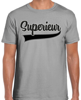Foute party t-shirt heren - Superieur - grijs - carnaval 2XL