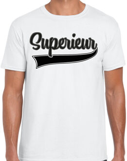 Foute party t-shirt heren - Superieur - wit - carnaval M
