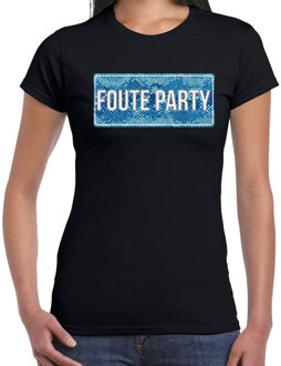 Foute party t-shirt slangenprint zwart voor dames M