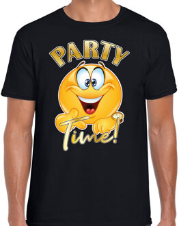 Foute party t-shirt voor heren - Party Time - zwart - carnaval/themafeest M