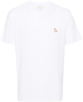 Fox Patch T-shirt Maison Kitsuné , White , Heren - Xl,L,M