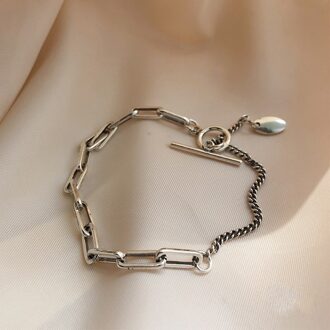 Foxanry 925 Sterling Zilveren Punk Ketting Armband Voor Vrouwen Mode Eenvoudige Vintage Handgemaakte Partij Sieraden stijl C