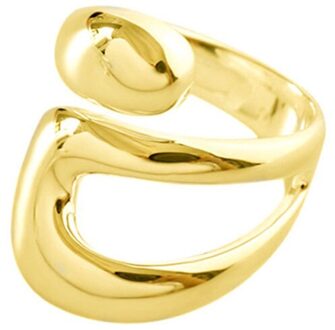 Foxanry Minimalistische 925 Sterling Zilveren Charm Ringen Voor Vrouwen Trendy Creatieve Water Hollow Geometrische Partij Sieraden goud