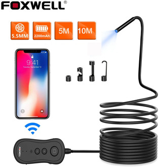 Foxwell WIFI Endoscope Inspection Camera 1080P HD Waterproof Wireless 5.5mm Borescope Camera For Android PC IOS Endoscope