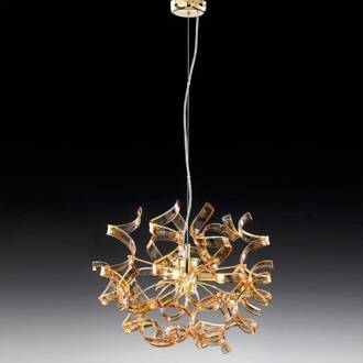 Fraaie hanglamp Amber, diameter 40 cm amber, goud