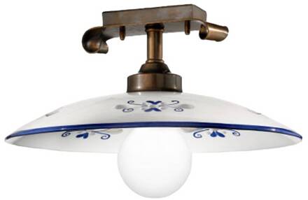 Fraaie plafondlamp Bassano blauw Wit, messing
