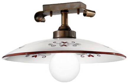 Fraaie plafondlamp Bassano bruin Wit, messing