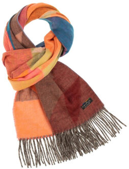 Fraas Zachte sjaal grafisch patroon | maat: xxx | | dames Fuchsia - One size