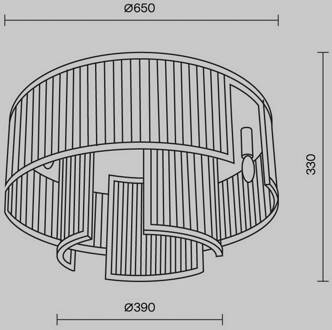 Frame plafondlamp, 9 x E14, Ø 65 cm, goud/helder goud, transparant