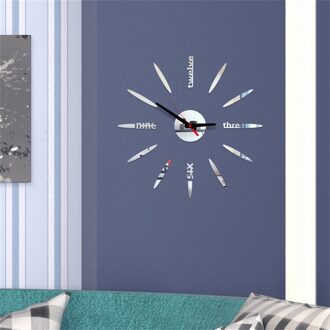 Frameloze Diy Muur 3d Diy Romeinse Cijfers Acryl Spiegel Muursticker Klok Home Decor Muurschildering Decals Spiegel Oppervlak Sticker Home