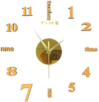 Frameloze Diy Muur Mute Klok 3d Spiegel Oppervlak Sticker Home Office Decor Mute-Klok Spiegel Kantoor-Decor Oppervlak-Sticker Framele B