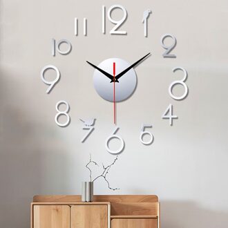 Frameloze Diy Muur Mute Klok 3D Spiegel Oppervlak Sticker Home Office Decor Stickers Woonkamer Thuis Badkamer Muur Decoratie