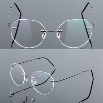 Frames Geheugen Titanium Randloze Leesbril Mannen & Vrouwen Verziend Brillen Brand grijs