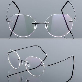 Frames Geheugen Titanium Randloze Leesbril Mannen & Vrouwen Verziend Brillen Brand zwart
