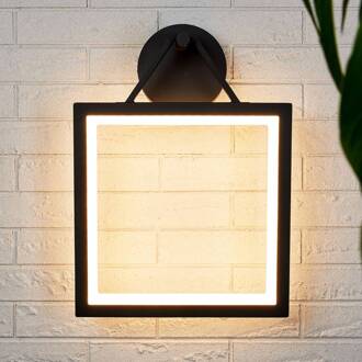 Framevormige LED buitenwandlamp Mirco grafietgrijs, wit