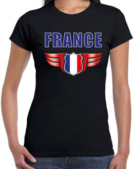 France landen t-shirt Frankrijk zwart voor dames M