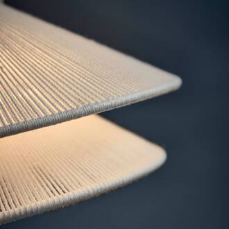 Frandsen hanglamp Kiku wit, Ø 35,5 cm, metaal/linnen