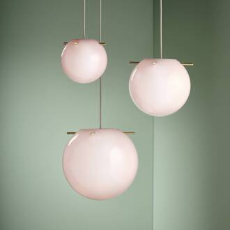 Frandsen hanglamp Koi, glas, roos/messing, Ø 25 cm roos, messing