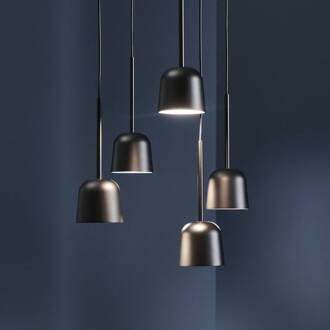 Frandsen LED hanglamp Satellite, zwart, metaal, Ø 7 cm zwart mat