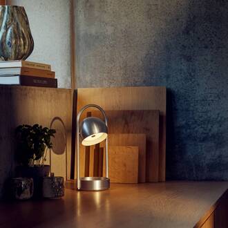 Frandsen LED tafellamp op accu Ball Portable, geborsteld aluminium aluminium geborsteld