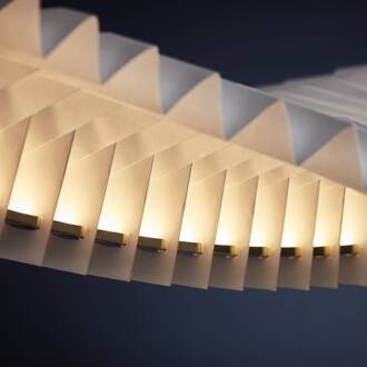 Frandsen Sora LED hanglamp, wit/messing, papier wit, messing