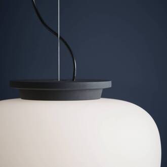 Frandsen Supernate hanglamp, Ø 28 cm wit opaal, zwart