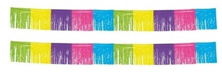 Franje slinger - 2x - gekleurd - 10 meter - plastic - feestslingers - slingers - versiering