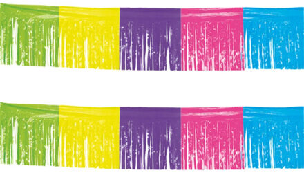 Franje slinger - 2x - gekleurd - 10 meter - plastic - feestslingers - slingers - versiering