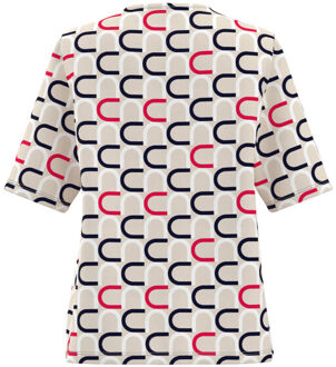 Frank Walder Blouse korte mouw nos716430 Beige - 48