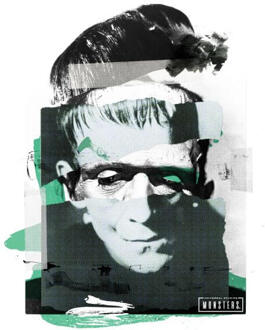 Frankenstein Collage Dames T-shirt - Wit - XXL - Wit