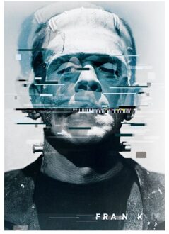 Frankenstein Glitch T-shirt - Wit - 3XL