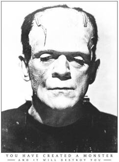 Frankenstein Portrait Dames T-shirt - Wit - XXL - Wit