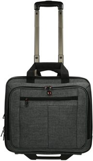 Frankfurt Laptop Trolley 17'' grey3 Zachte koffer Grijs - H 38 x B 40 x D 16