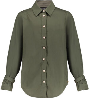 Frankie & Liberty Meisjes blouse - Kyra - Olijf groen - Maat 152
