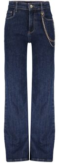 Frankie & Liberty Meisjes broek - Attitude Wide Leg - Dark Denim - Maat 128